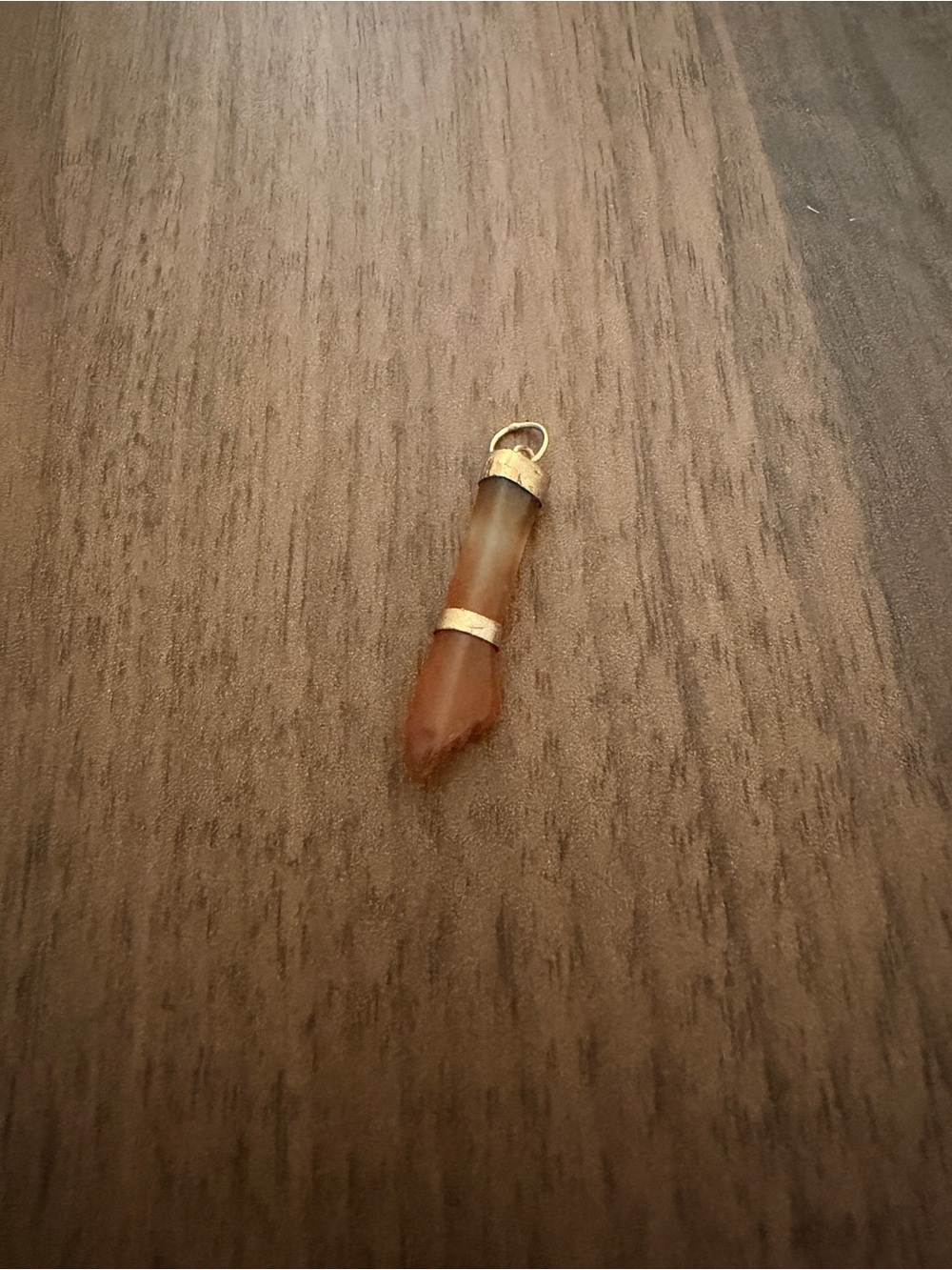 Vintage Carnelian Crystal Mano Figa Hand Point Pendant - Women's Jewelry